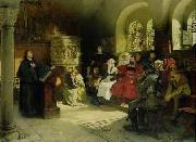 Hugo Vogel Martin Luther preaching at the Wartburg oil on canvas